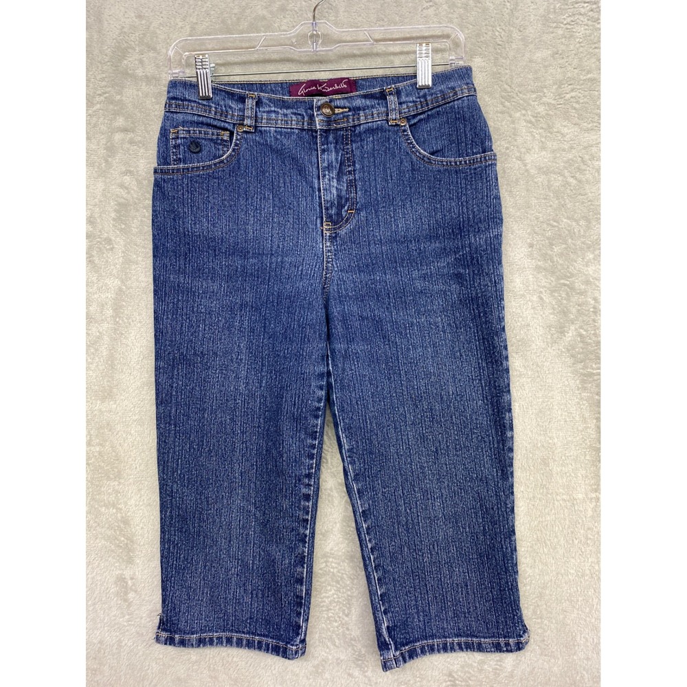 Preppy Capri Stretch Cotton Blend Dark Wash Blue Jean 6P 28x17 Gloria Vanderbilt